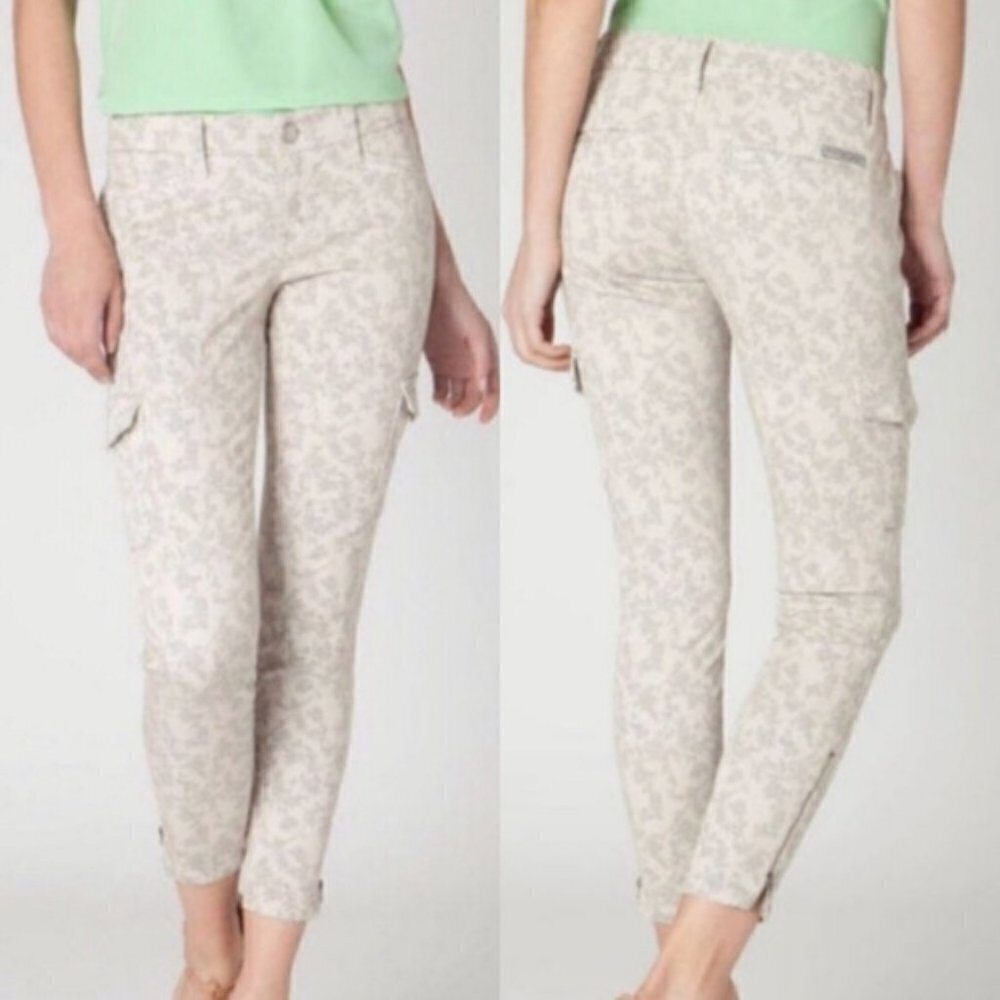 Anthro Level 99 print cargo pants zipper ankle 27